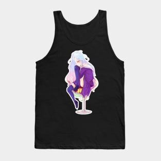 shiro, no game no life, cute, purple, siting girl, anime. Tank Top